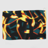 ストリーク燃えた黄色の赤い外観テリー、欠陥スプレー ゴルフタオル (横)