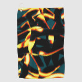 ストリーク燃えた黄色の赤い外観テリー、欠陥スプレー ゴルフタオル (正面)