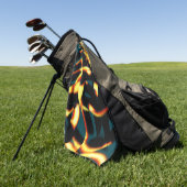 ストリーク燃えた黄色の赤い外観テリー、欠陥スプレー ゴルフタオル (グリーン)