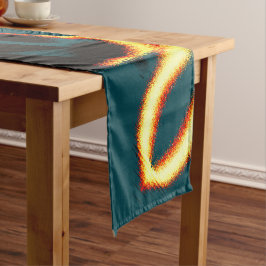 ストリーク燃えた黄色の赤い外観テリー、欠陥スプレー ショートテーブルランナー