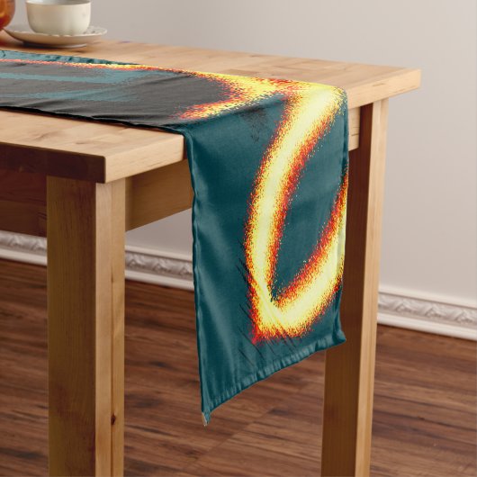 ストリーク燃えた黄色の赤い外観テリー、欠陥スプレー ショートテーブルランナー (インサイチュ)