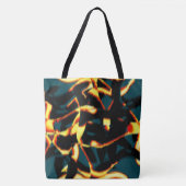 ストリーク燃えた黄色の赤い外観テリー、欠陥スプレー トートバッグ (正面)