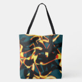 ストリーク燃えた黄色の赤い外観テリー、欠陥スプレー トートバッグ (裏面)