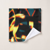 ストリーク燃えた黄色の赤い外観テリー、欠陥スプレー バスタオルセット (ウォッシュタオル)