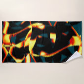 ストリーク燃えた黄色の赤い外観テリー、欠陥スプレー ビーチタオル (正面)