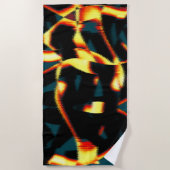 ストリーク燃えた黄色の赤い外観テリー、欠陥スプレー ビーチタオル (正面)