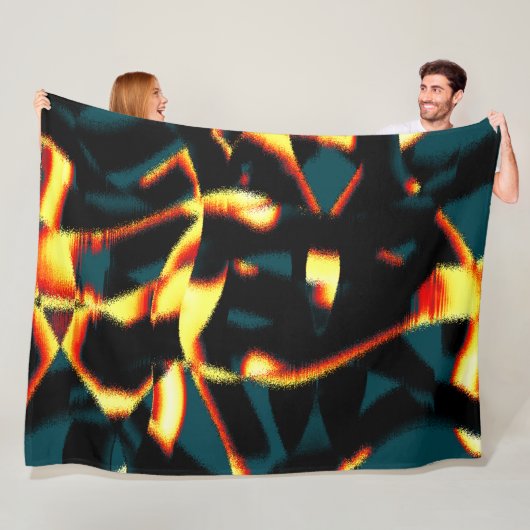 ストリーク燃えた黄色の赤い外観テリー、欠陥スプレー フリースブランケット (インサイチュ)