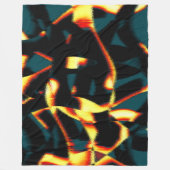 ストリーク燃えた黄色の赤い外観テリー、欠陥スプレー フリースブランケット (正面)