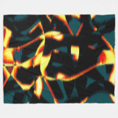 ストリーク燃えた黄色の赤い外観テリー、欠陥スプレー フリースブランケット (正面(横))