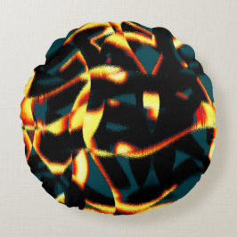 ストリーク燃えた黄色の赤い外観テリー、欠陥スプレー ラウンドクッション