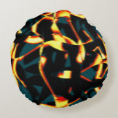 ストリーク燃えた黄色の赤い外観テリー、欠陥スプレー ラウンドクッション (裏面)