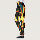 ストリーク燃えた黄色の赤い外観テリー、欠陥スプレー レギンス (左)