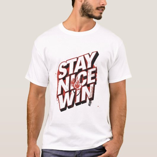 ストリートで勝ち残れ タイポグラフィデザイン Tシャツ (正面)