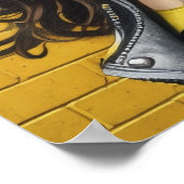 ストリートアートの女性の肖像 ポスター (角)