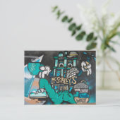 ストリートアート：アイリッシュコ熱狂するーヒおもしろいーグラフィティ ポストカード (スタンド正面)