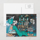 ストリートアート：アイリッシュコ熱狂するーヒおもしろいーグラフィティ ポストカード (正面/裏面)