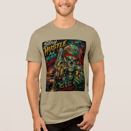 ストリートアート スカル ドクロ 漢字 Tシャツ (正面)