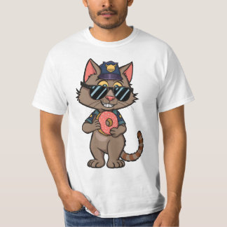 ストリートウィーズ警察の猫 – 90s漫画のドーナツの警官 tシャツ