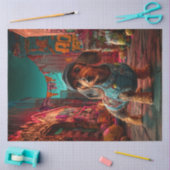 ストリートウェアで都市ダックスシュントスタイリッシュを分離 薄葉紙 (クラフト)