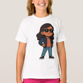 ストリートウェアの自信に満ちた小さな女の子 – Bold GIRL Tシャツ