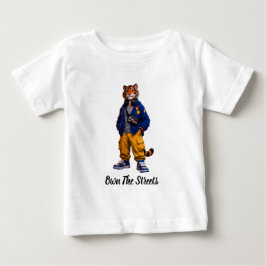 ストリートウェアアートのクールなトラ - アーバンスタイルの虎 ベビーTシャツ