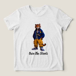ストリートウェアアートのクールタイガー - アーバンスタイルのタイガー トライブレンドＴシャツ