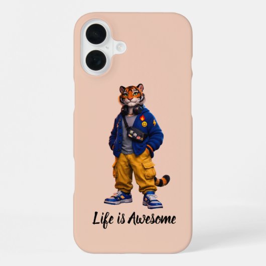 ストリートウェアアートのクールタイガー - アーバンスタイルの虎 iPhoneケース (裏面)