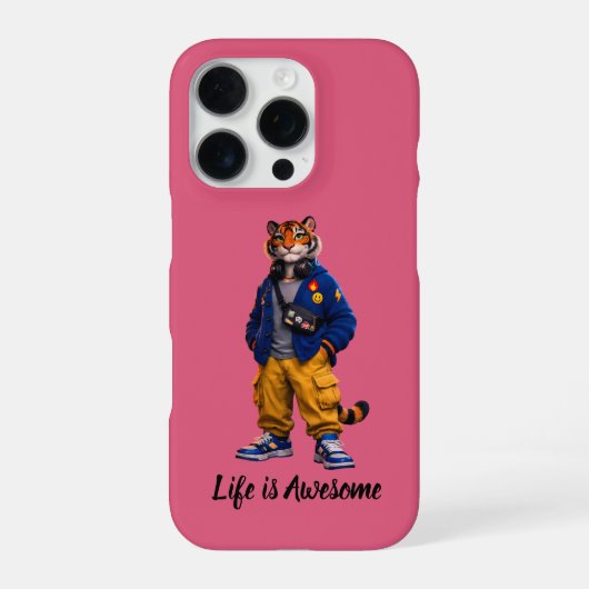 ストリートウェアアートのクールタイガー - アーバンスタイルの虎 iPhoneケース (裏面)