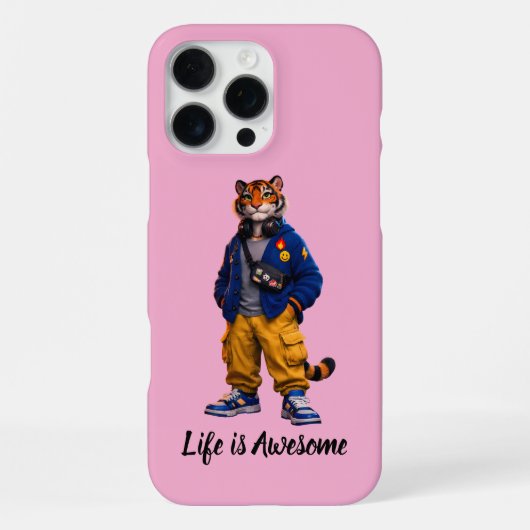 ストリートウェアアートのクールタイガー - アーバンスタイルの虎 iPhoneケース (裏面)