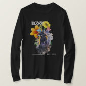 ストリートウェアスタイルファンタジーウィッチとフローラブラック Tシャツ (デザイン正面)