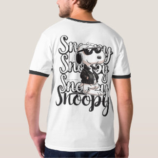ストリートウェア風キャラクター犬バックプリントTシャツ Tシャツ
