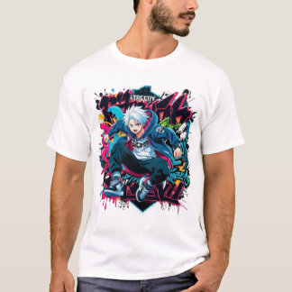 ストリートウェアAnime Fusion: "Streedy"都市スタイル Tシャツ