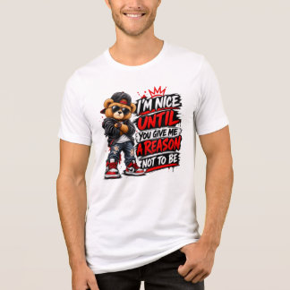 ストリートカジュアルテディベアのサッカスティックな引用 トライブレンドTシャツ