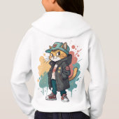ストリートキャットの雰囲気 キッズTシャツデザイン - トレンディ (裏面)