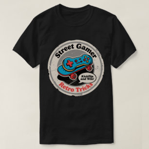 ストリートゲーマーレトロトリックスケートコントローラー Tシャツ