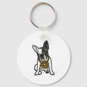 ストリートスタイルのパグ犬 キーホルダー (正面)
