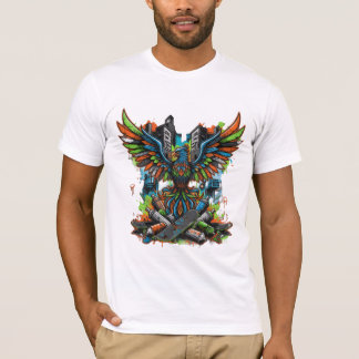 「ストリートスタイル」とプリントされた白のメンズTシャツ Tシャツ