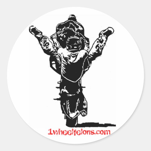 ストリートバイクスタントステッカースプレッダ1wheelfelons.com ラウンドシール (正面)
