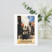 ストリートビューとカップル&タワー時計鉄道 ポストカード (スタンド正面)