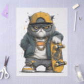 ストリートファッションの擬人化猫 薄葉紙 (クラフト)