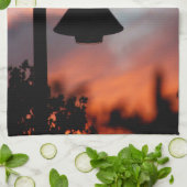 ストリートライトシルエットサンセットトイルコットンキッチン キッチンタオル (折り畳み)