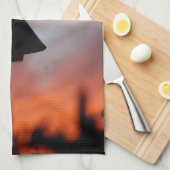 ストリートライトシルエットサンセットトイルコットンキッチン キッチンタオル (四つ折り)
