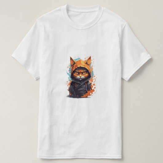 ストリート猫戦士オレンジ今日 Tシャツ (デザイン正面)