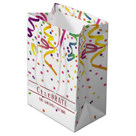 ストリーマカラフルー及び紙吹雪抱き枕 ミディアムペーパーバッグ