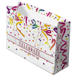 ストリーマカラフルー及び紙吹雪抱き枕 ラージペーパーバッグ