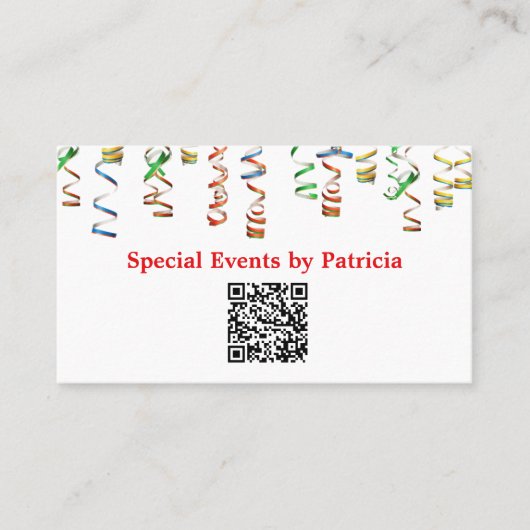 ストリーマカラフルーQRコードフォトプロフェッショナル 名刺 (正面)