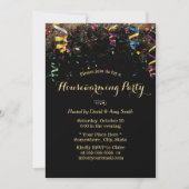 ストリーマモダンーと紙吹雪引っ越し祝いパーティーパーティー 招待状 (正面)