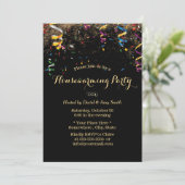 ストリーマモダンーと紙吹雪引っ越し祝いパーティーパーティー 招待状 (スタンド正面)