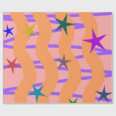 ストリーマーとスター ラッピングペーパー (フラット)