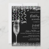 ストリーマーズ＆スパークル バースデーディナー 招待状 (正面)